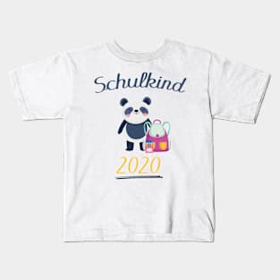 Schulkind Kind Kinder Schule Grundschule Panda Kids T-Shirt